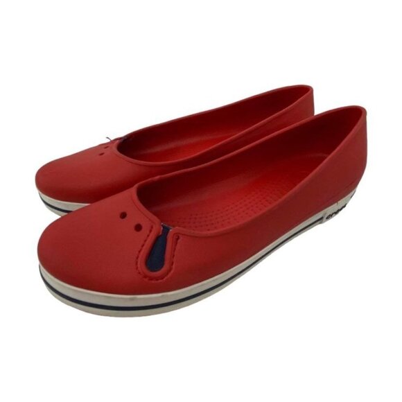 Crocs Crocband Size 10 Ballet Flats Slip On Comfort Shoes Casual Walking Red - Picture 4 of 10